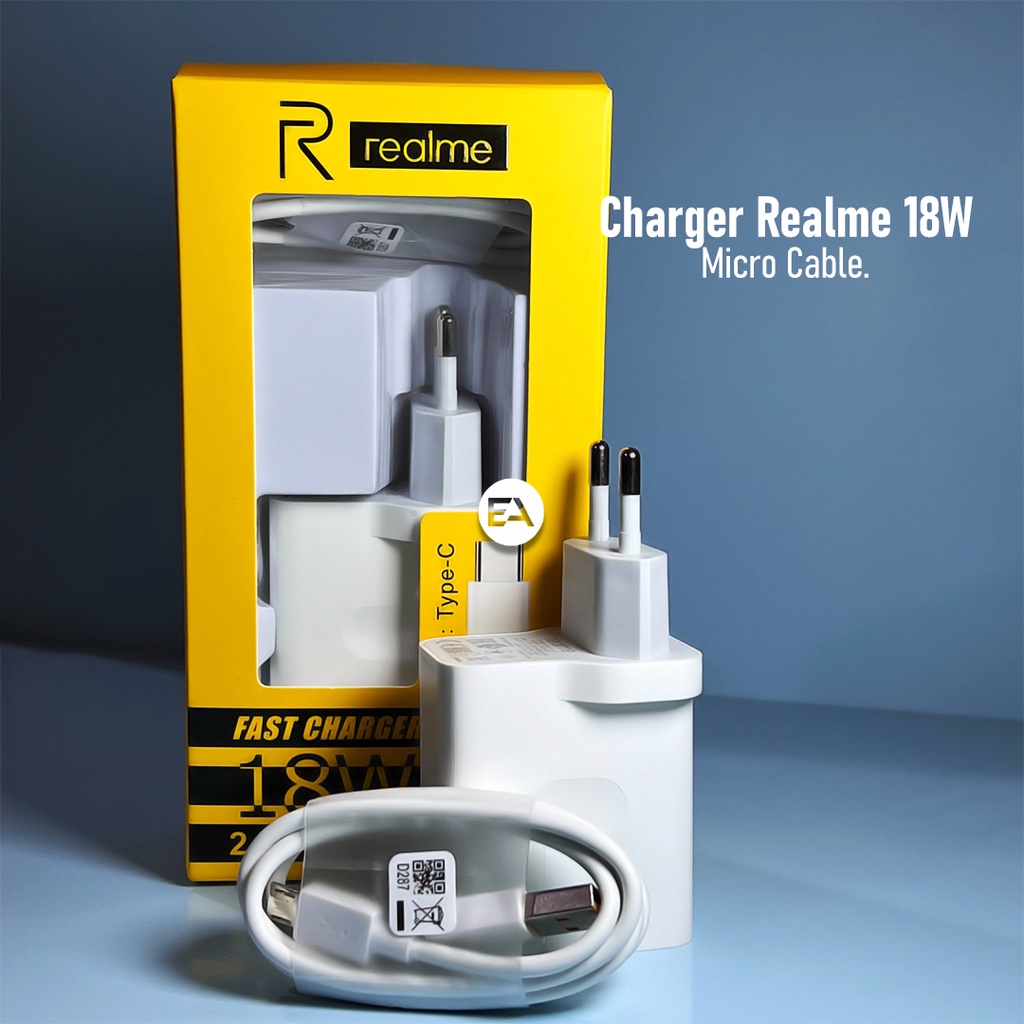 Charger Realme 18W Fast Charging TYPE C / MICRO ORIGINAL 100%