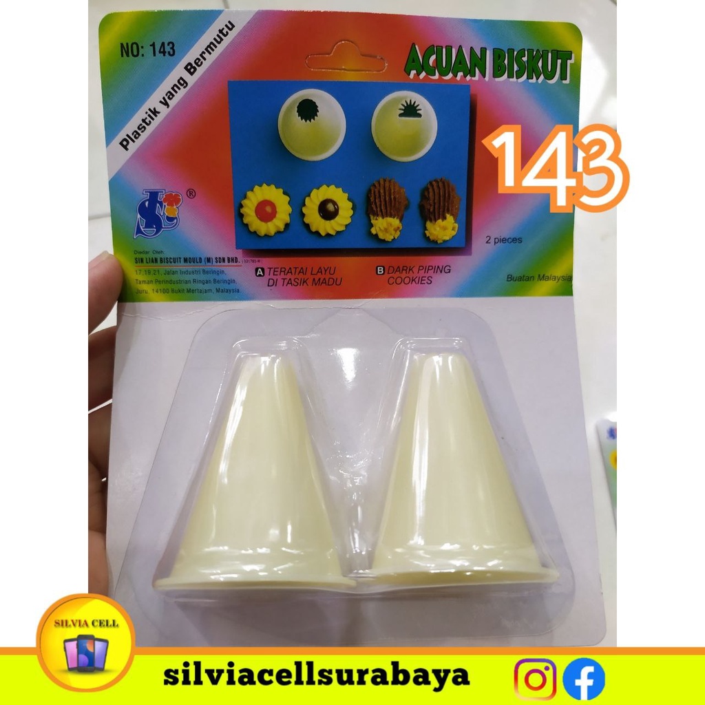 Acuan 143 - Cetakan Spuit Semprit Malaysia isi 2 Pcs Kue Kering