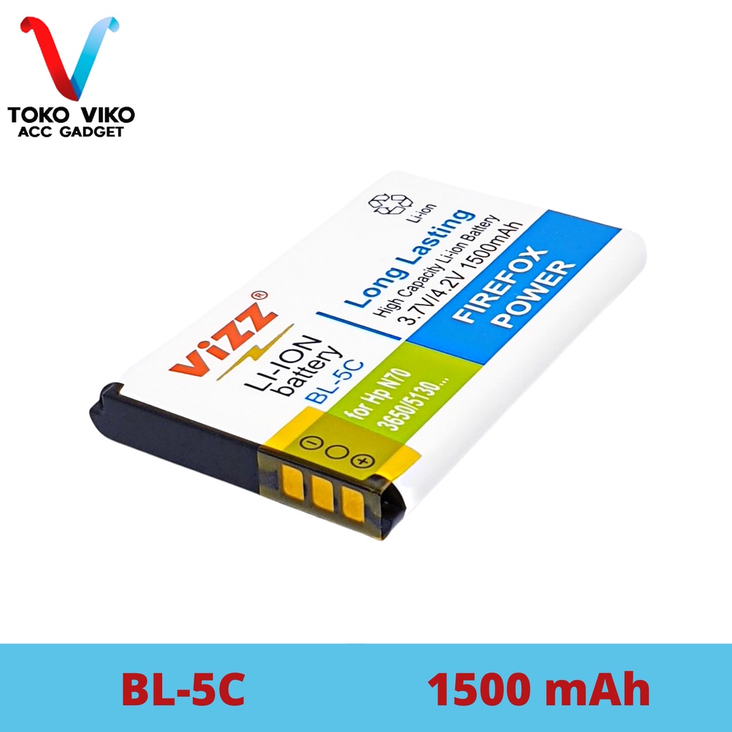 Vizz Nokia BL-5C BL5C /BL5CB /  1100 / 1110 / 1112 / 1800 Baterai Batre Original