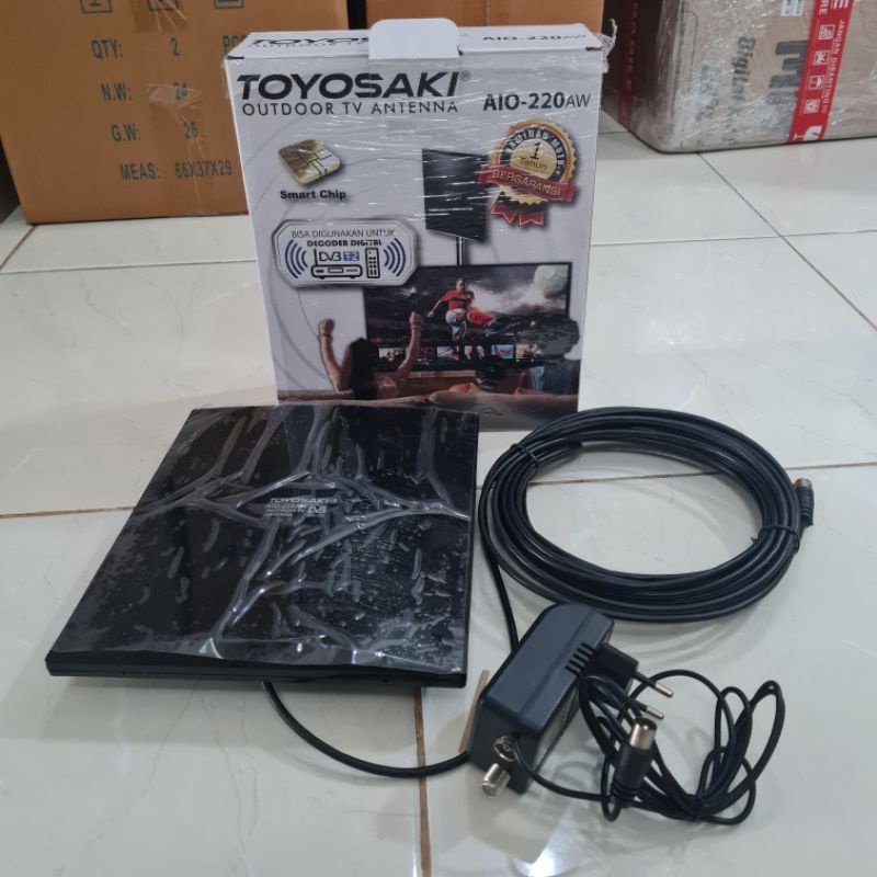 Antena TV Digital TOYOSAKI AIO -220AW Indoor-Outdoor ORIGINAL(Bisa 2TV)