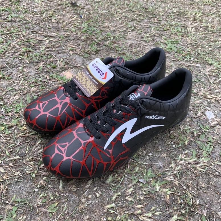 [R7ZS78949] Sepatu Football Specs Black Red Spider Harga Terjangkau Berkualitas - Hitam Merah