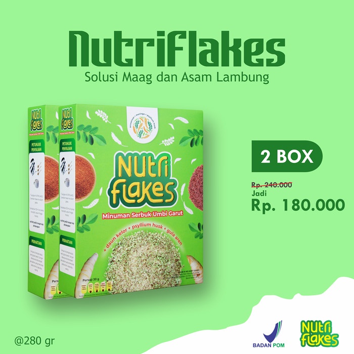 

[BEST SELLER] SUDAH BPOM 2 BOX NUTRIFLAKES UMBI GARUT SOLUSI MAAG & ASAM LAMBUNG