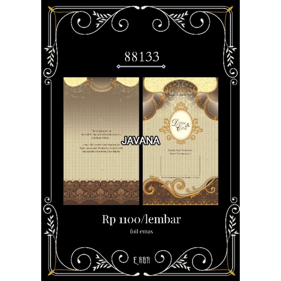 ERBA 88133 UNDANGAN NIKAH MURAH BLANGKO+PLASTIK PER PACK ISI 50 PCS
