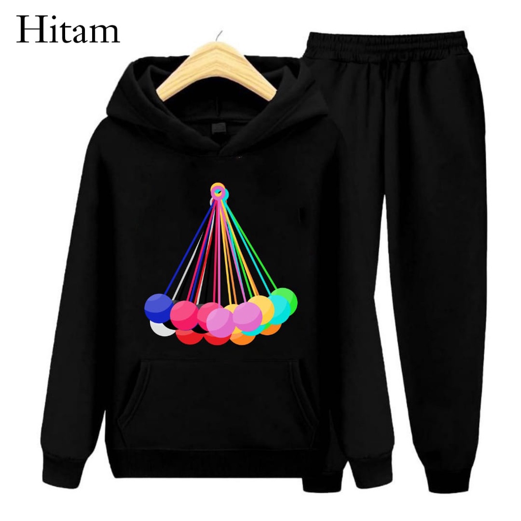 Hzl_outfit Hoodie Setelan Anak Lato Lato Rainbow/Setelan Sweater Hoodie Anak Lato Lato Rainbow S.M.XL BAYAR DITEMPAT