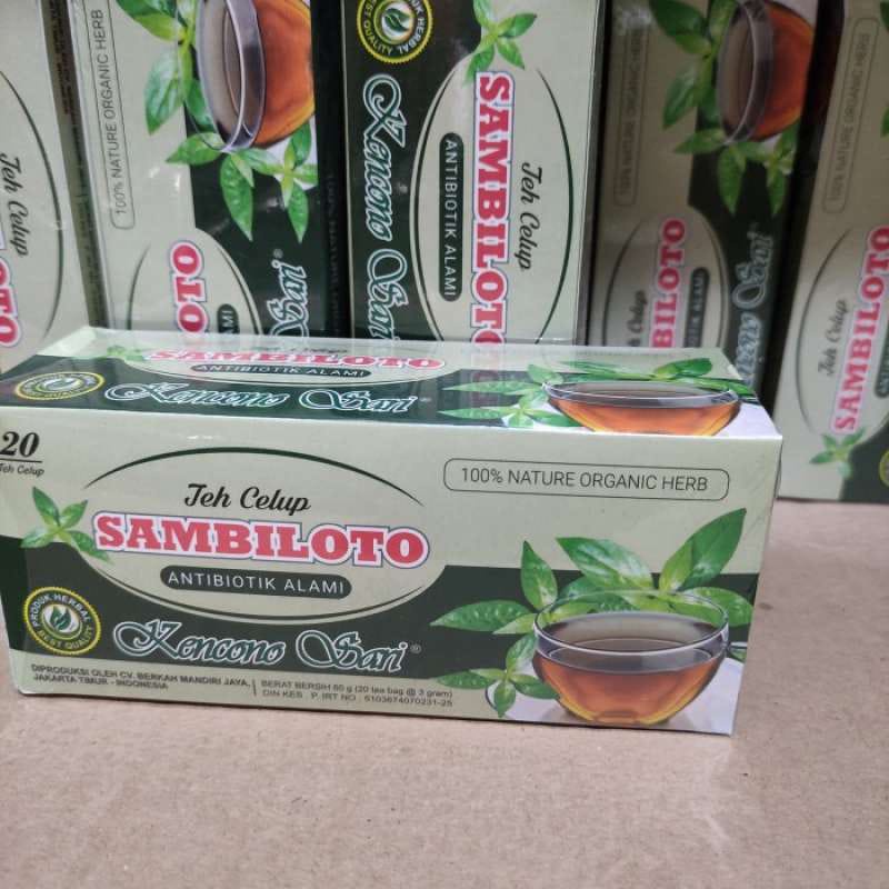 

Teh Celup Daun Herbal SAMBILOTO Herbal Antibiotik Alami Kencono Sari Herbal Alami