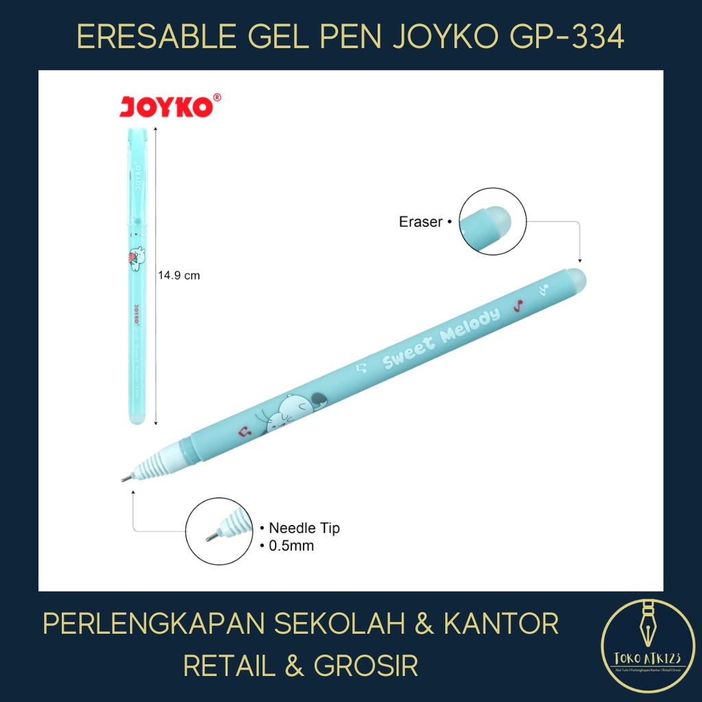 Erasable Gel Pen Pulpen Bisa Dihapus Joyko GP-334 Shokyo 7 Gel 0.5 mm