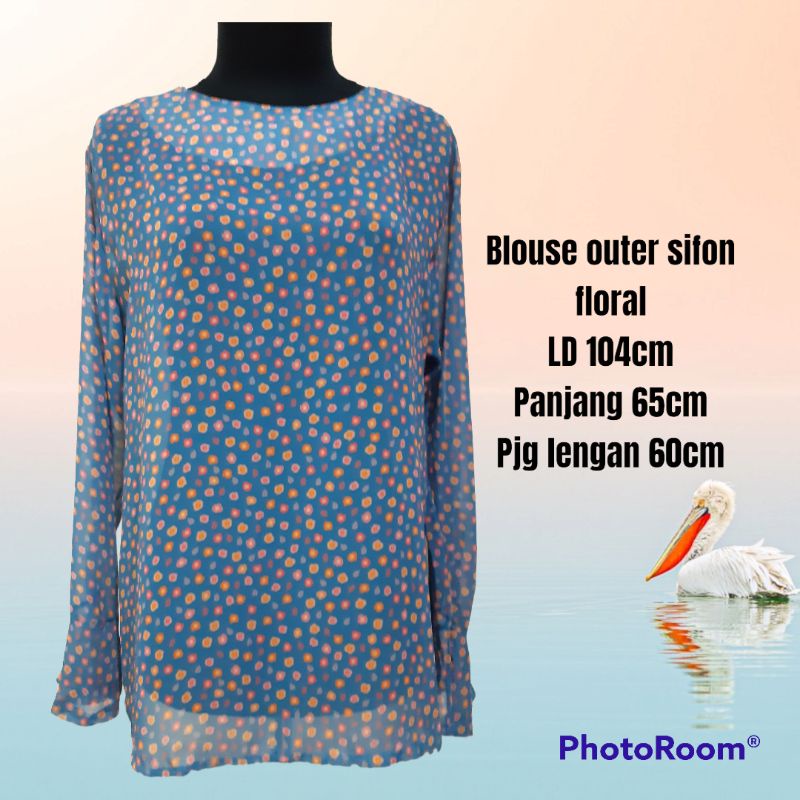 Blouse outer wanita sifon floral