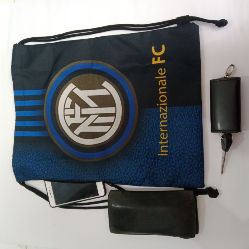 Tas Serut Futsal Sepak Bola Gymsack Stringbag Tas Gymsack Tas Serut Inter Milan Tas Olah Raga