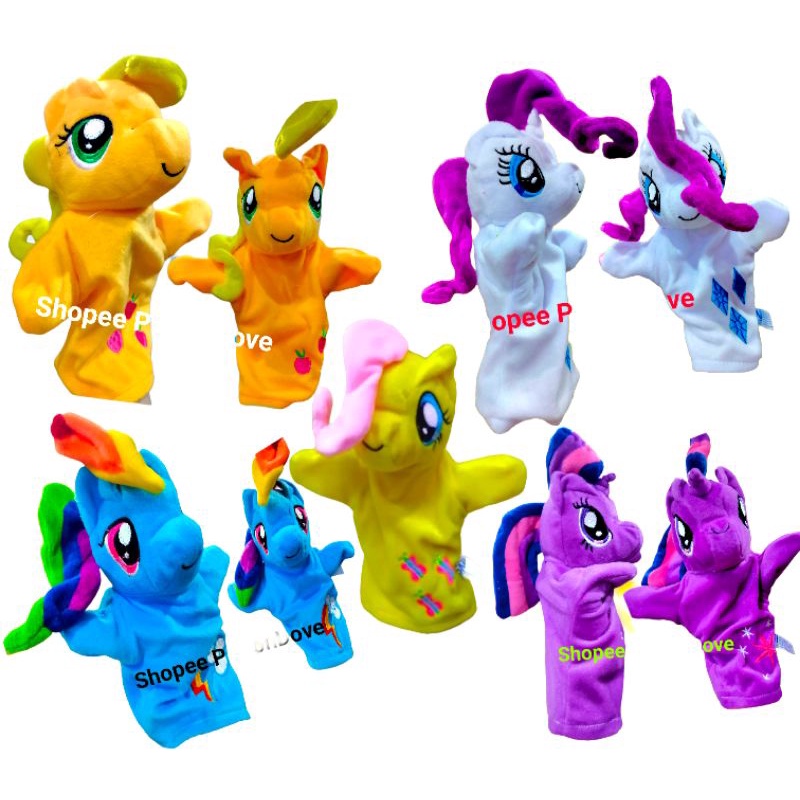 BONEKA TANGAN MY LITTLE PONY KUDA PONY TWILIGHT SPARKLE RT RAINBOW DASH APPLEJACK RARITY FLUTTERSHY PINKIE PIE