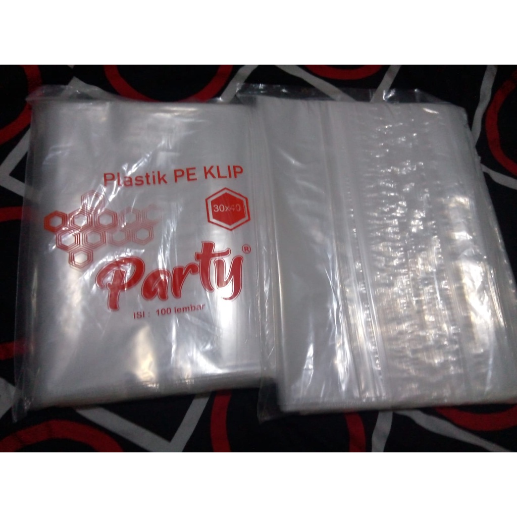 TERMURAH isi 100 pcs Plastik PE Klip Uk30x40x05 micron  Bening Transparan Bahan