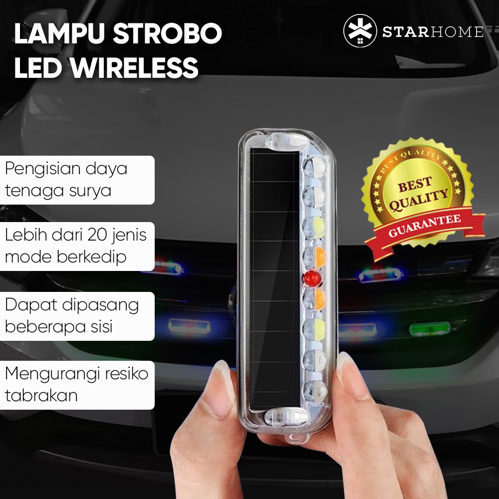 Lampu Strobo Mobil Motor Tenaga Matahari Lampu LED Kedip Solar Strobe Light