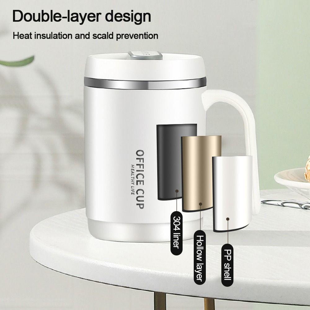 Solighter Mug Kopi Anti Bocor Dengan Pegangan Dan Tutup Double Wall Travelling Cup