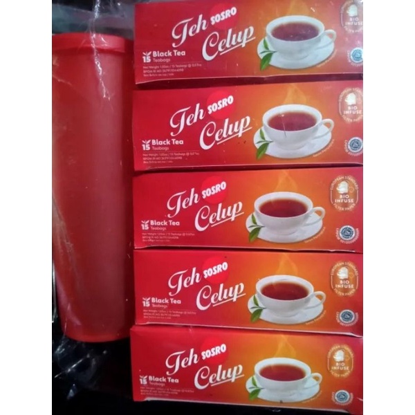 

Teh celup Sosro Paket 5 box hadiah Tumbler/paketan Sosro celup free gelas cantik 500ml