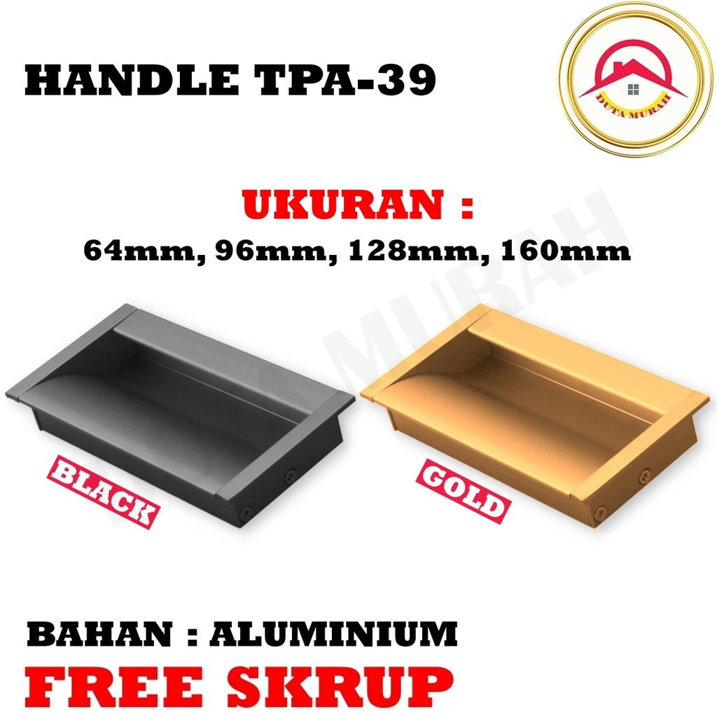 TARIKAN LACI TANAM / HANDLE LACI TANAM TPA 39 BLACK DAN GOLD HUBEN