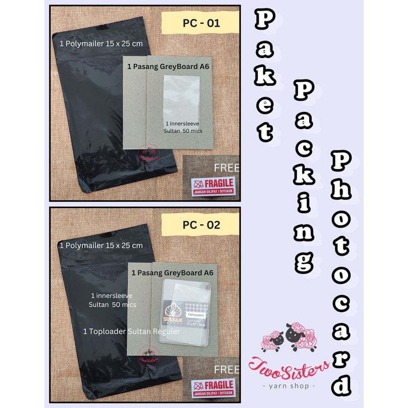 Paket Packing Photocard GreyBoard 2 mm | Packing PC | Grey Board