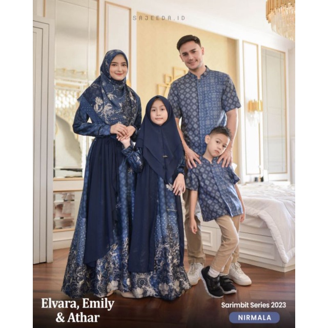 elvara-emily & Athar signature series by sajeeda✓sarimbit keluarga✓family set 2023✓bahn Armani silk✓