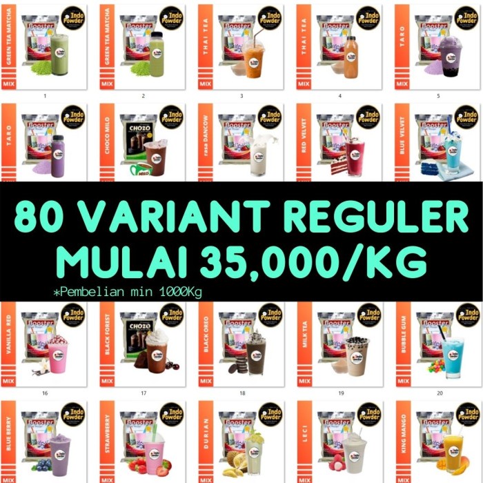 

Terlaris ✨ - 80 Bubuk Minuman aneka rasa @1Kg (Bisa pilih variant, 1Kg ~ 1 variant) 2.1.23