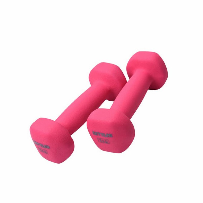 DUMBELL NEOPRENE KETTLER 2KG @1KG/BARBEL NEOPRENE KETTLER - Pink