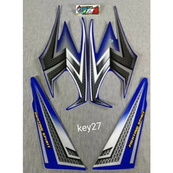STRIPING RX KING BIRU PUTIH TAHUN 2004 STIKER LIS STANDAR ORI YAMAHA