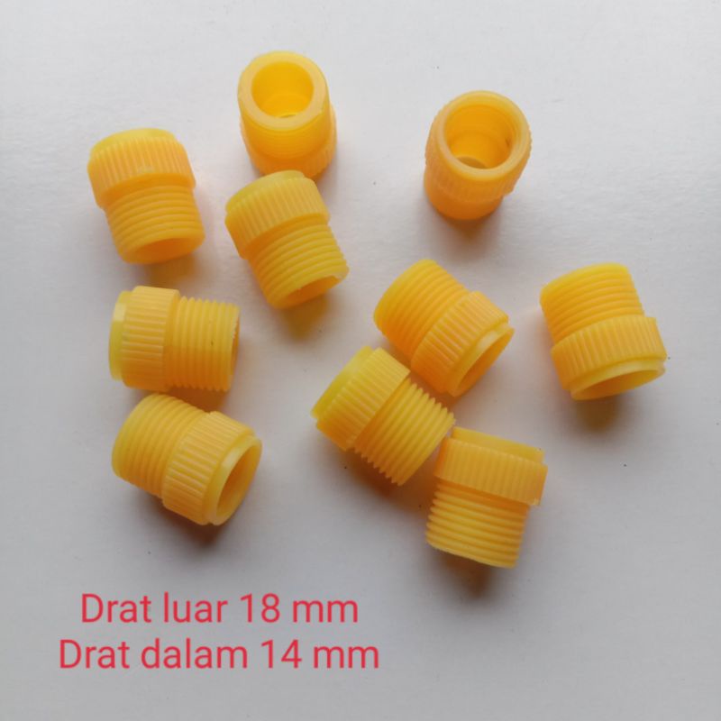 Konektor socket stik sprayer drat dalam 14 mm ke drat luar 18 mm