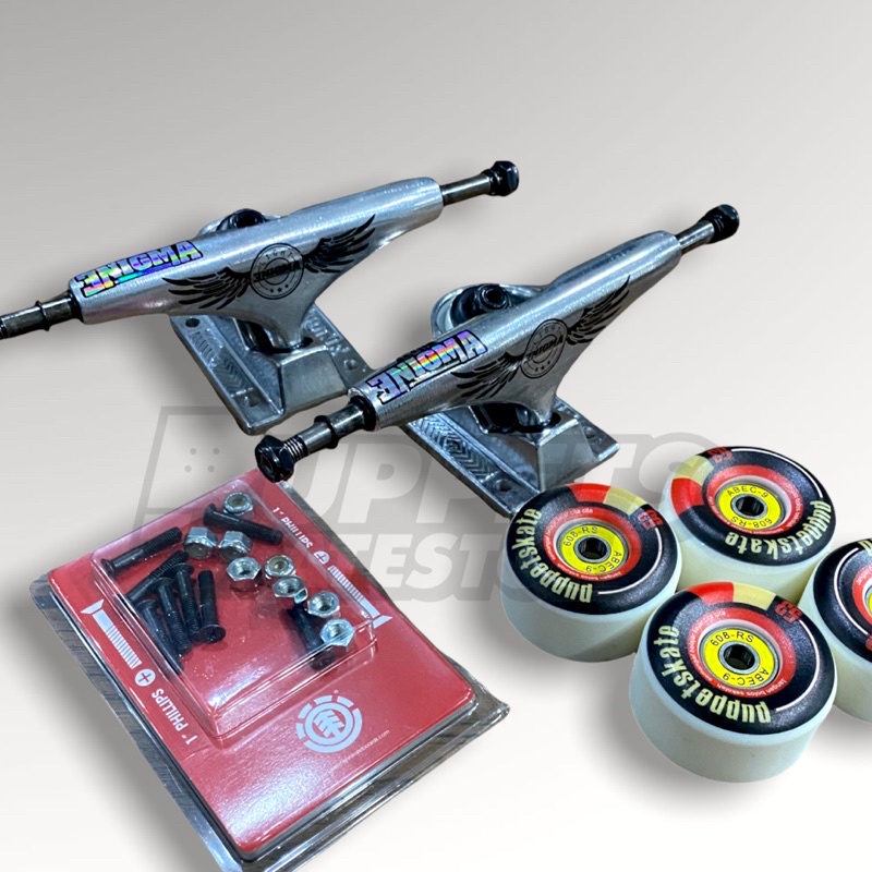 skateboard lengkap puppets wheels truck bearings lengkap fullset hollograpic foil premium