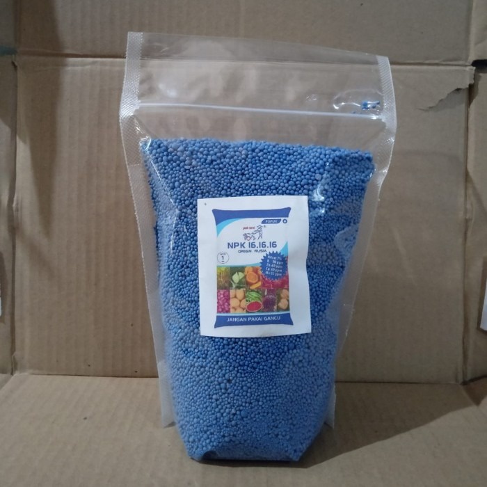 Pupuk NPK 16 16 16 pak tani, repack kemasan 1 kg,