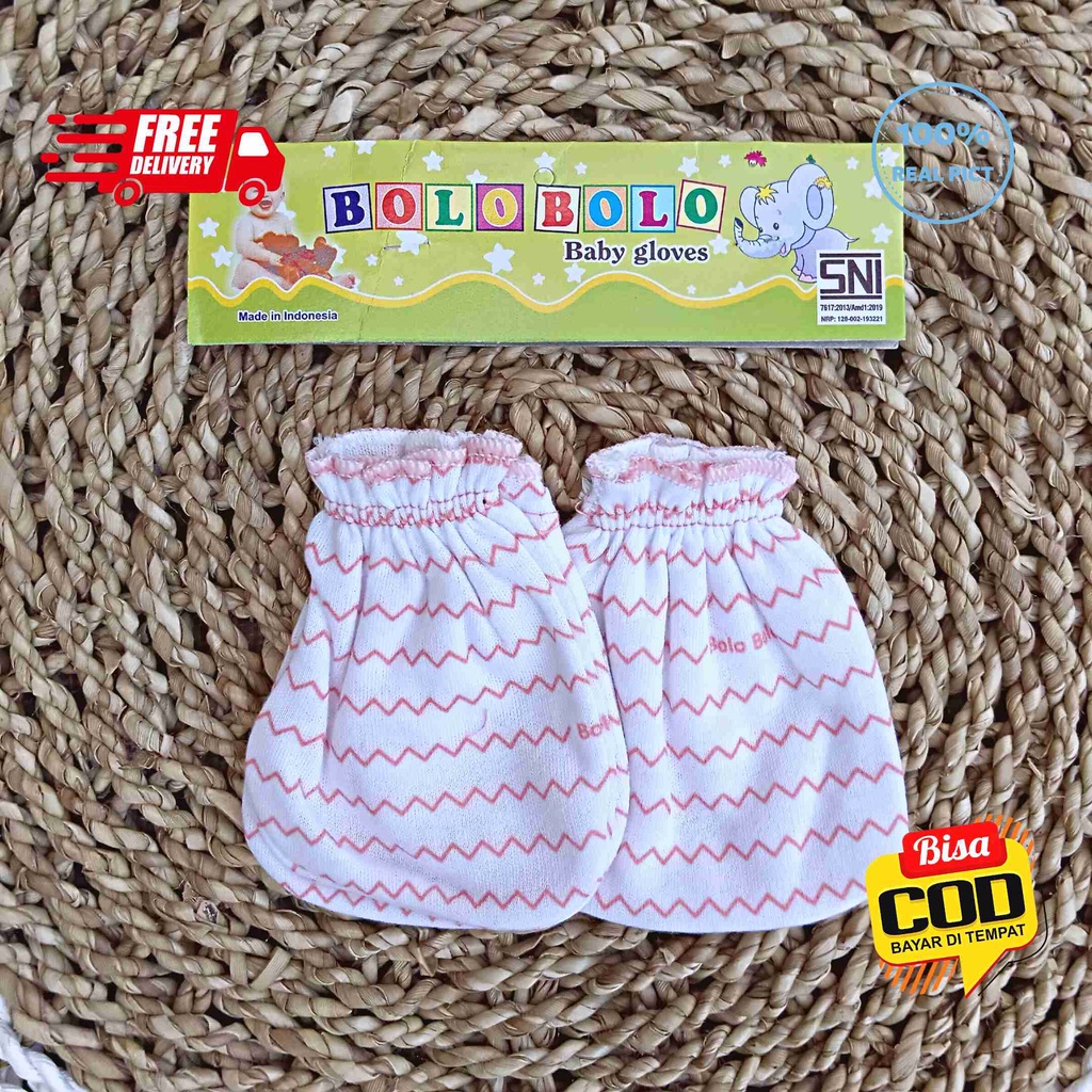 SALE 7.7 - 3 PCS Sarung Tangan 3 PCS Sarung Kaki Bolo-Bolo Serian PINK DUSTY