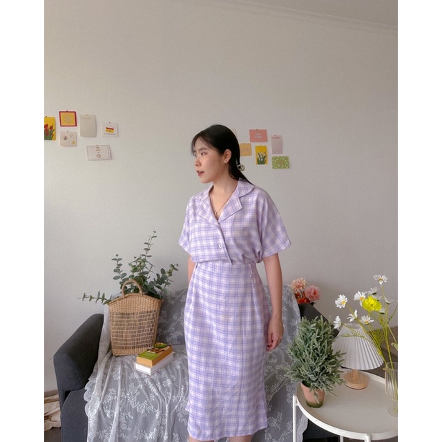 KANON - Avery Flannel Shirt - Kemeja lengan pendek flannel basic casual korean look