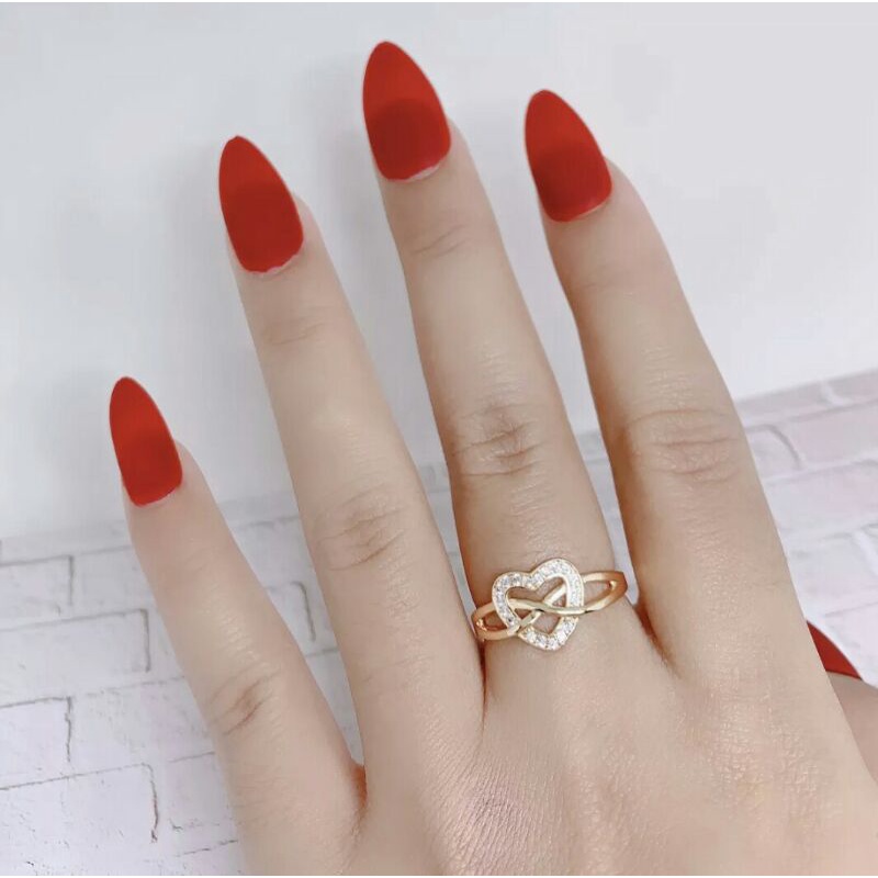 harga promo PERHIASAN WANITA CINCIN MOTIF LOVE TITANIUM TERBARU LAPIS EMAS 24K ANTI LUNTUR/KARAT