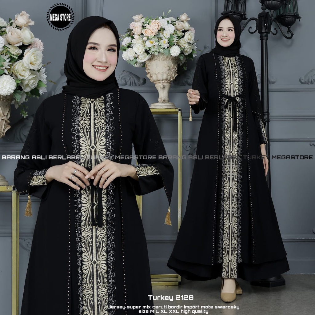 GAMIS TURKEY ABAYA ORIGINAL MEGA STORE gamis lebaran motif elegan