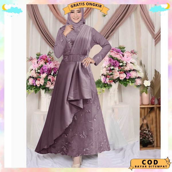 Gami Sanita Gamis Wnta Gsmis Perempuam Polos Pakain Bwju Hari Raya Muslim Atadan Gaun Kekinia Pakaua