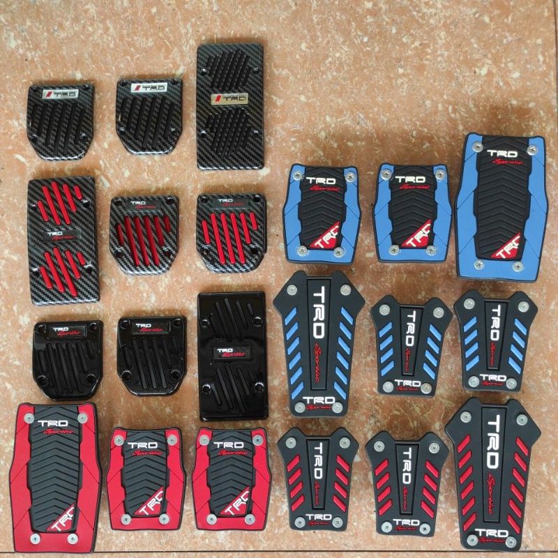 pedal pads injakan gas mobil Manual besi crome logo toyota trd &amp; honda mugen UNIVERSAL