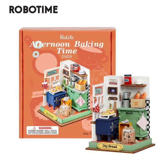 ROLIFE Robotime Rolife Afternoon Baking Time DIY Miniature House DS029 Hobby And Toy Collection