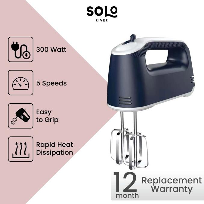 SOLO RIVER Hand Mixer Putih Pengaduk Telur Kue Mixer Tangan