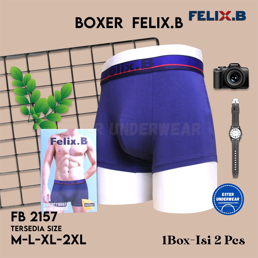 FELIX B Celana Boxer Pria FB 2157 1Box Isi 2 Pcs