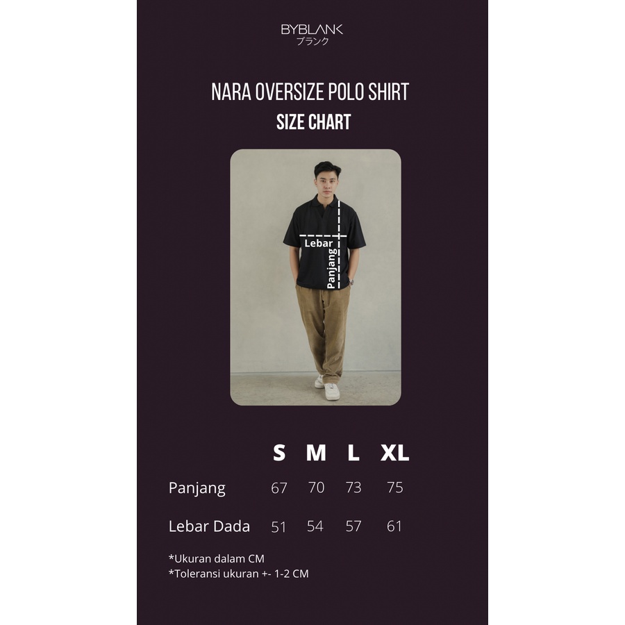 Nara Oversize Polo in Steel Blue - Kaos Polo Oversize Pria Steel Blue - ByBlank