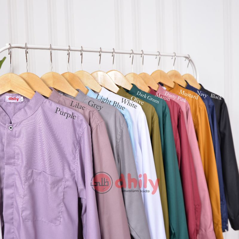 DHILY Kemeja koko Basic couple ayah anak, koko couple ayah anak, baju koko anak set celana