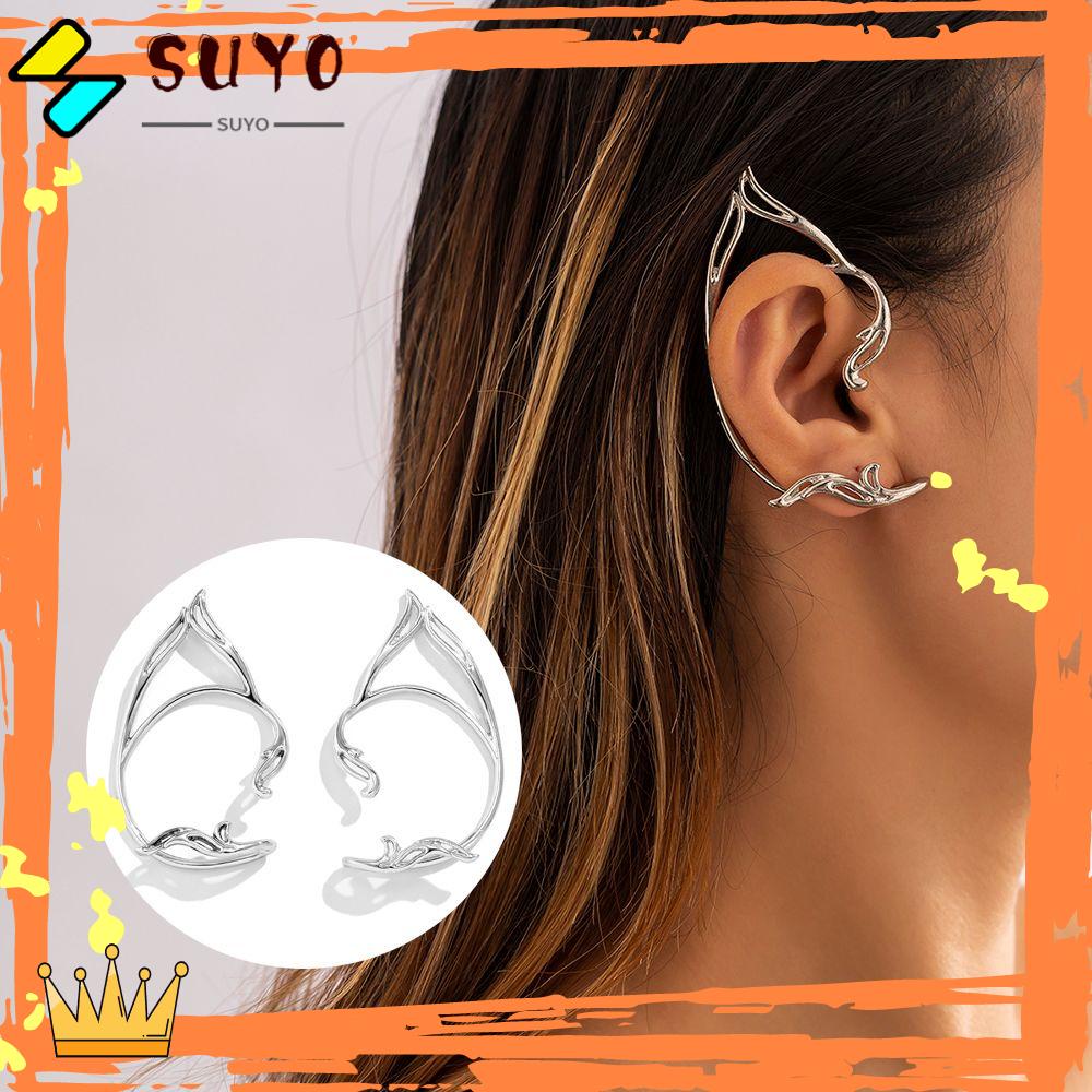 Suyo Punk Fairy Earcuff Pesta Wanita Warna Silver Gold Goth Elf Ear Clip