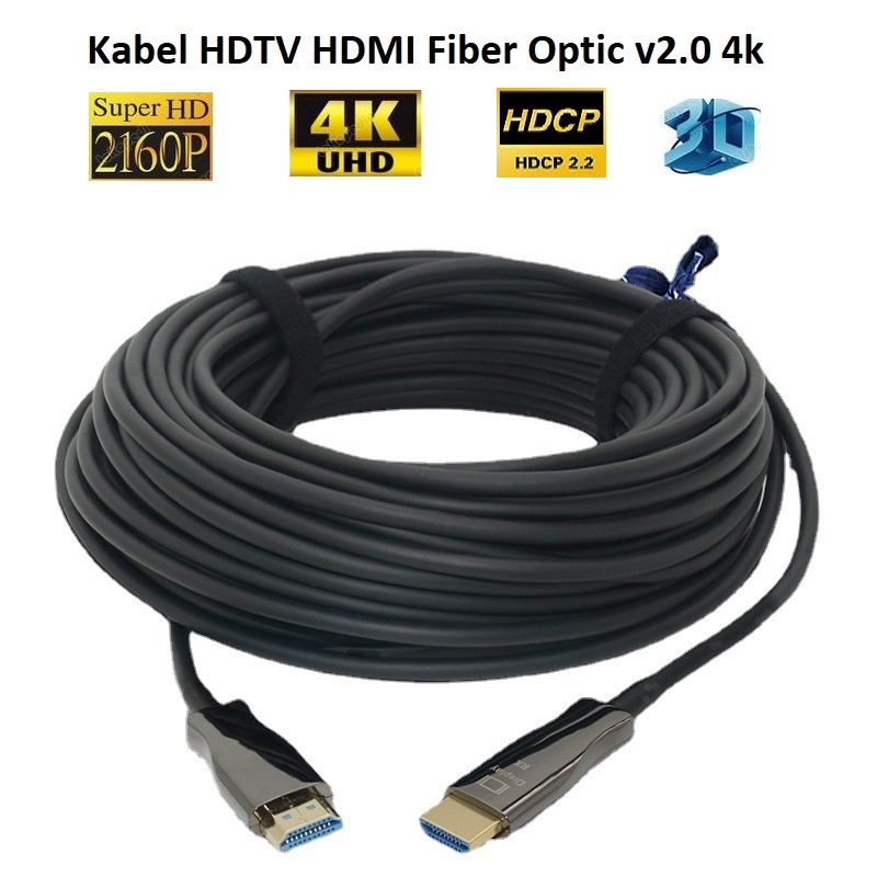 Kabel HDMI Fiber Optic Active 100 Meter v2.0 Support 4k UHD HDR HDTV FO Cable