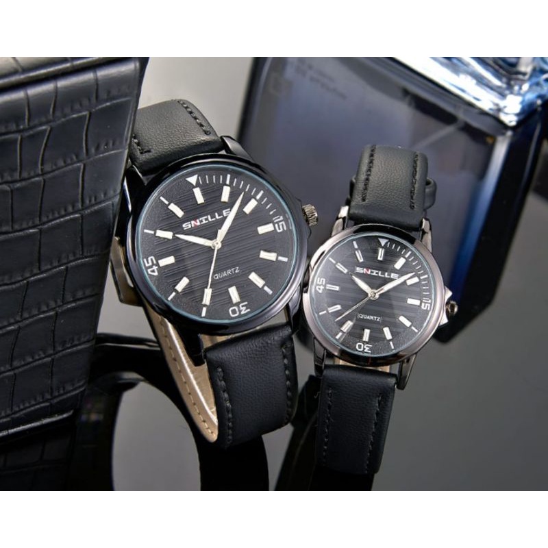 Snille Jam Tangan Kulit Pria Original Asli Anti Air Waterproof 1050
