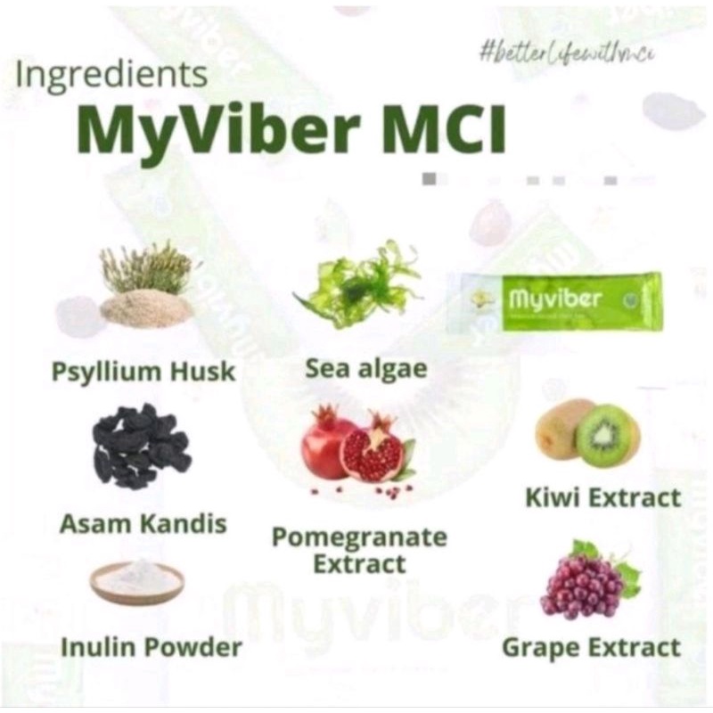 0Myviber fiber drink 100% ORIGINAL MCI sehat langsing antioksidan/ detox