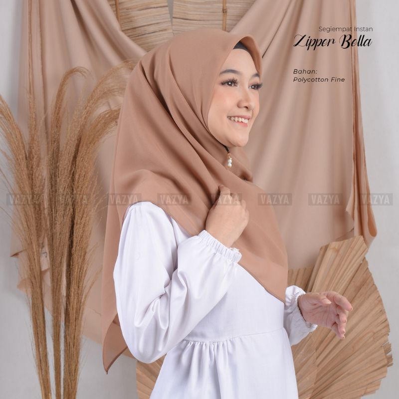 Hijab Instan Segiempat Zipper Bella Kelim