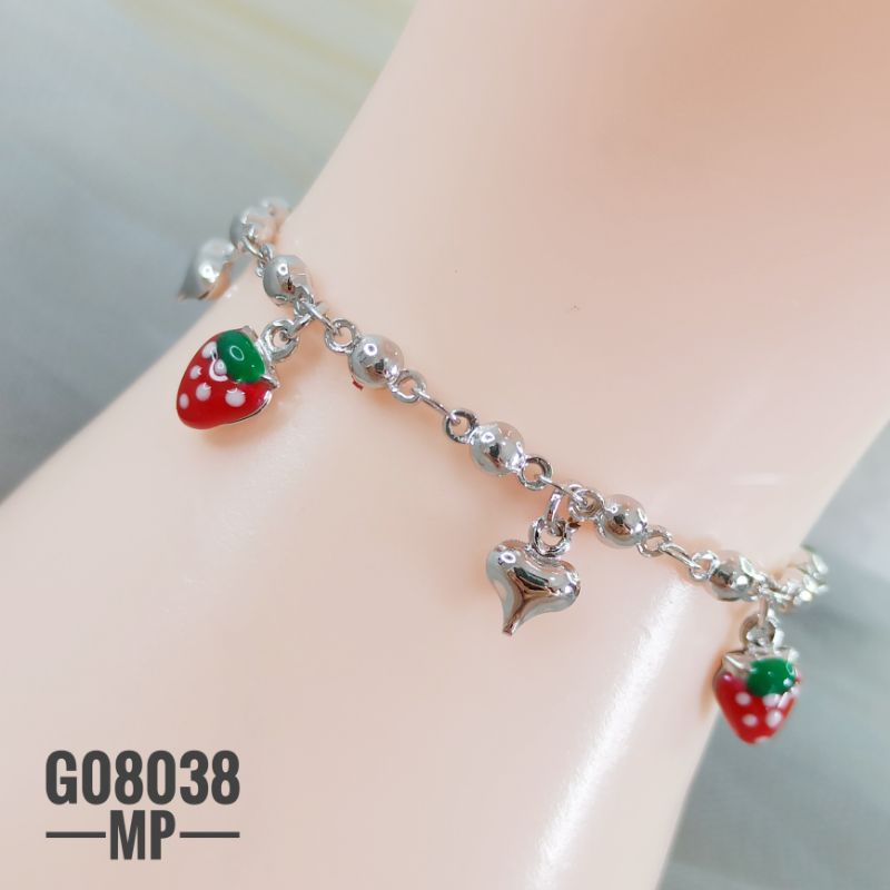 Gelang Tangan / kaki anak Xuping Rantai Silver Strawberry G08038