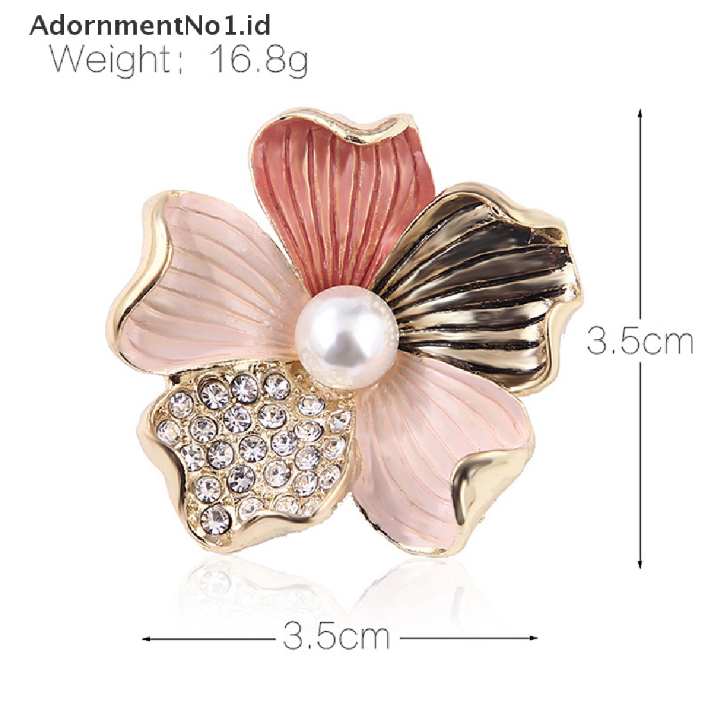 [AdornmentNo1] Fashion Kristal Berlian Imitasi Mutiara Bunga Bros Pin Wanita Gadis Anti-exposure Brooch [ID]