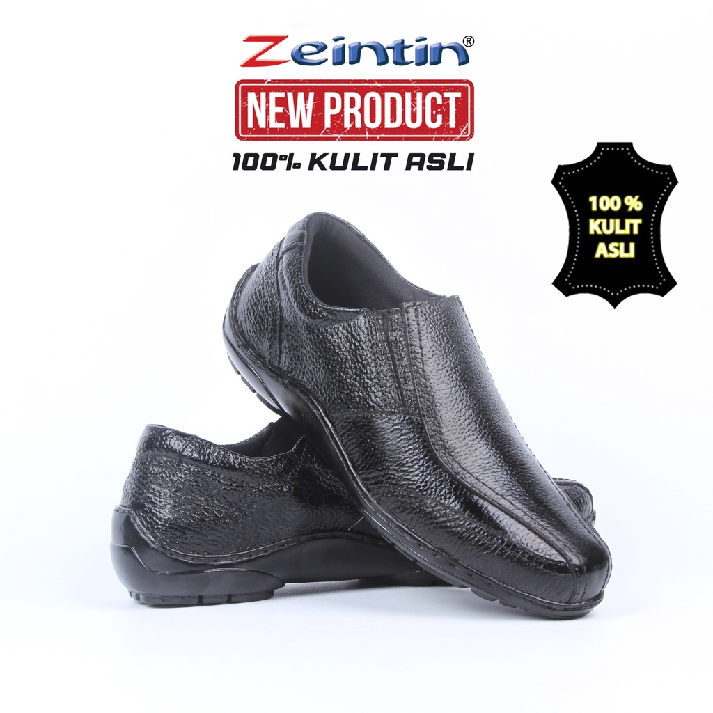 Zeintin - Sepatu Pria Casual Formal Kulit Pria Kerja Kuliah Santai Sepatu Slip On Pri Sepatu Loafers Pria Bahan Kulit Brand Local Original Zeintin AJ