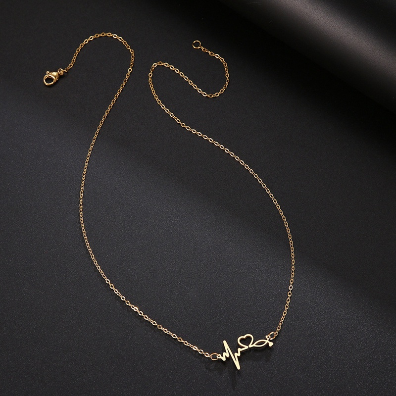 Heartbeat Gold Kalung Wanita Cinta Hati Kalung Anti Karat