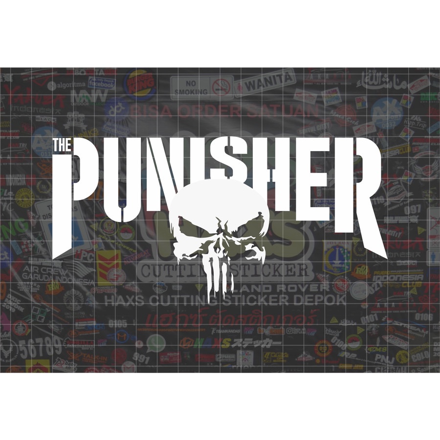 Cutting Sticker The Punisher V3 Ukuran 16 Cm Untuk Motor Mobil