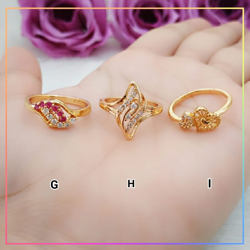 Cincin xuping cincin dewasa permata kupu terbaru perhiasan lapis emas A178