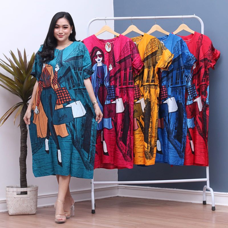 daster jumbo terbaru Laila harga grosir murah wanita kekinian busui kancing depan