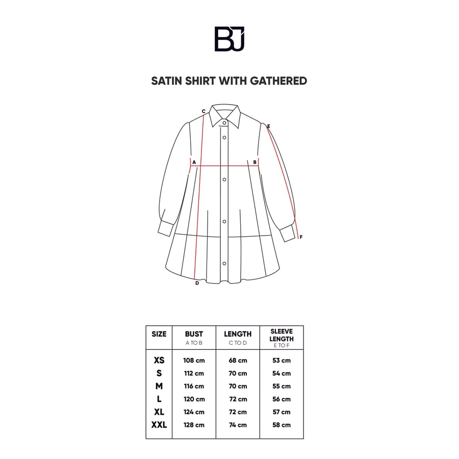 SATIN SHIRT WITH GATHERED - BENANG JARUM